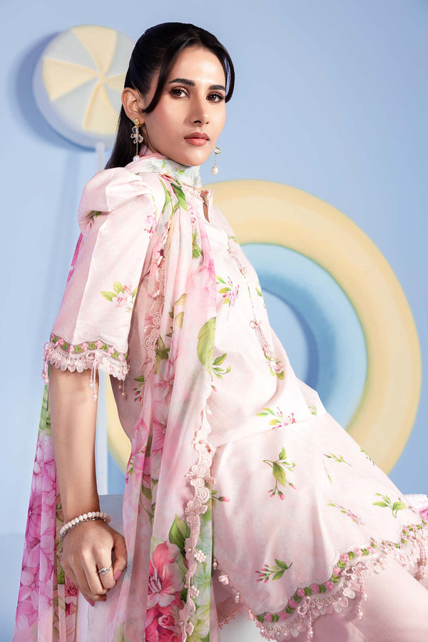 3 Pc Unstitched Embroidered Lawn Suit