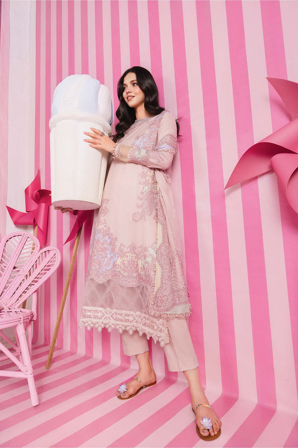 3 Pc Unstitched Embroidered Lawn Suit