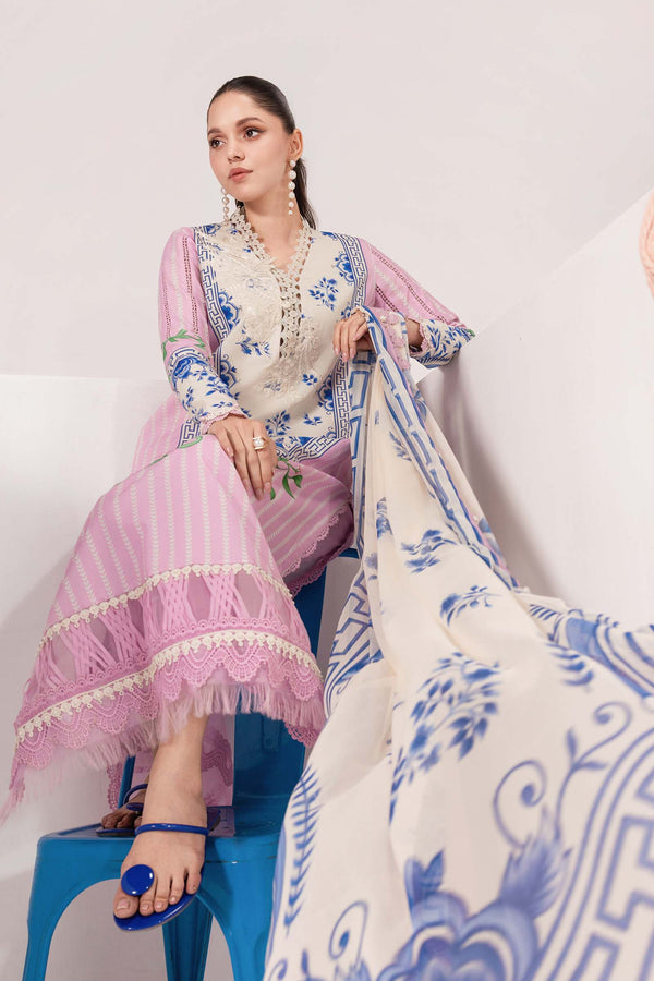 3 Pc Unstitched Embroidered Lawn Suit