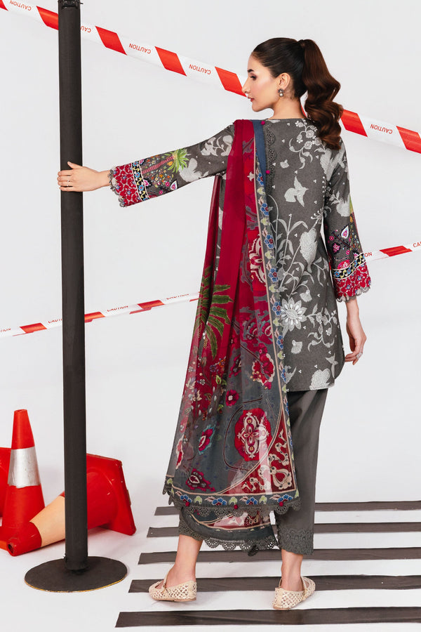 3 Pc Unstitched Printed Marina Twill Suit