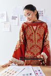 3 Pc Unstitched Printed Linen Suit