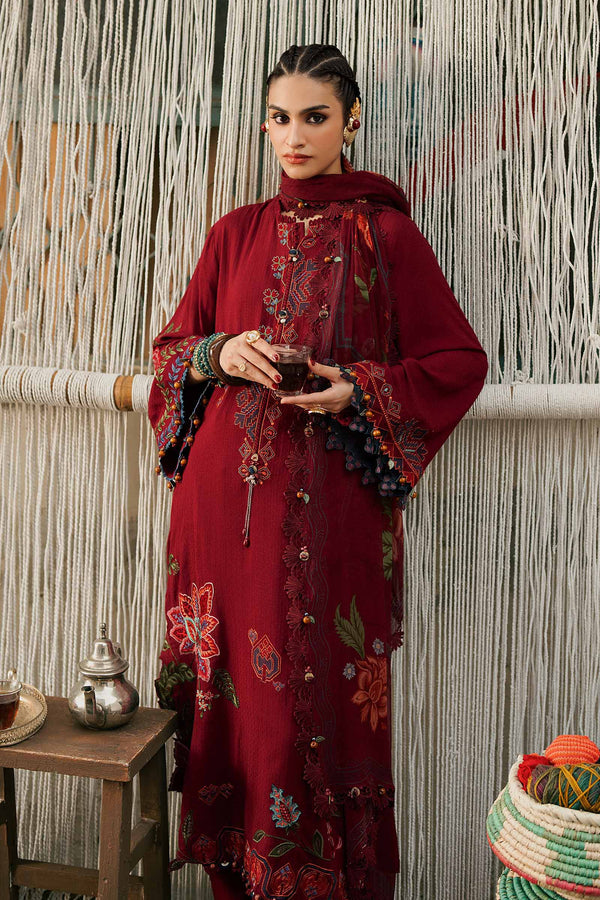 3 Piece Unstitched Embroidered Dobby Linen Suit