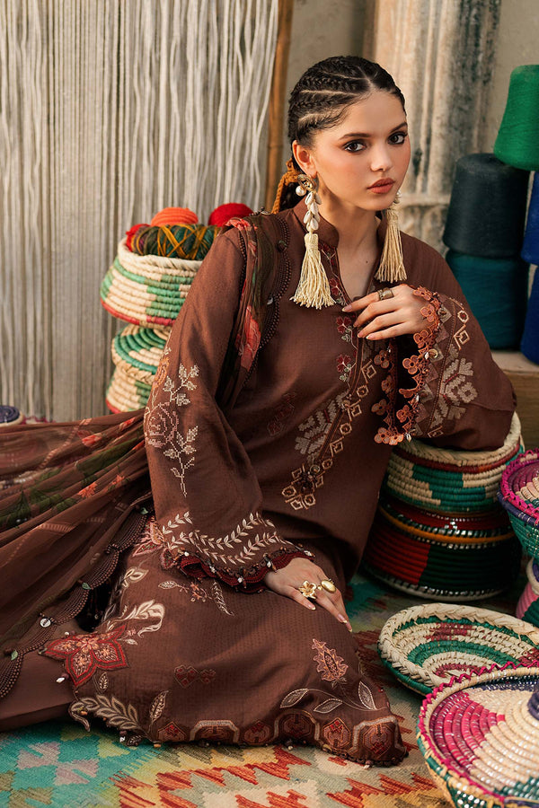 3 Piece Unstitched Embroidered Dobby Linen Suit