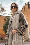 3 Piece Unstitched Embroidered Paper Cotton Suit | D-2510-B