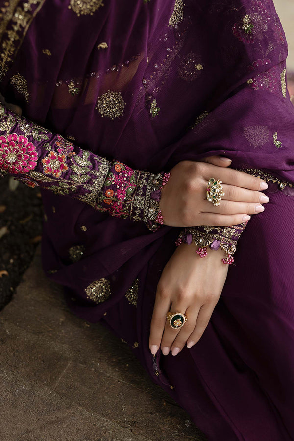 Unstitched Embroidered Chiffon Saree