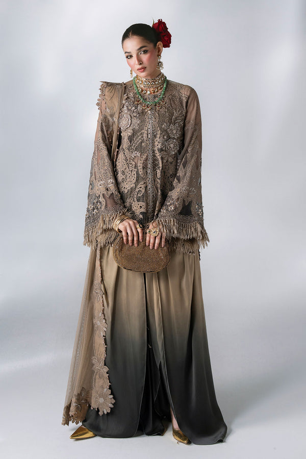 3 Piece Unstitched Embroidered Chiffon Suit