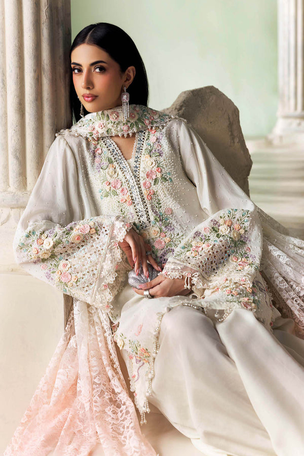 3 Piece Unstitched Embroidered Tusser Silk Suit