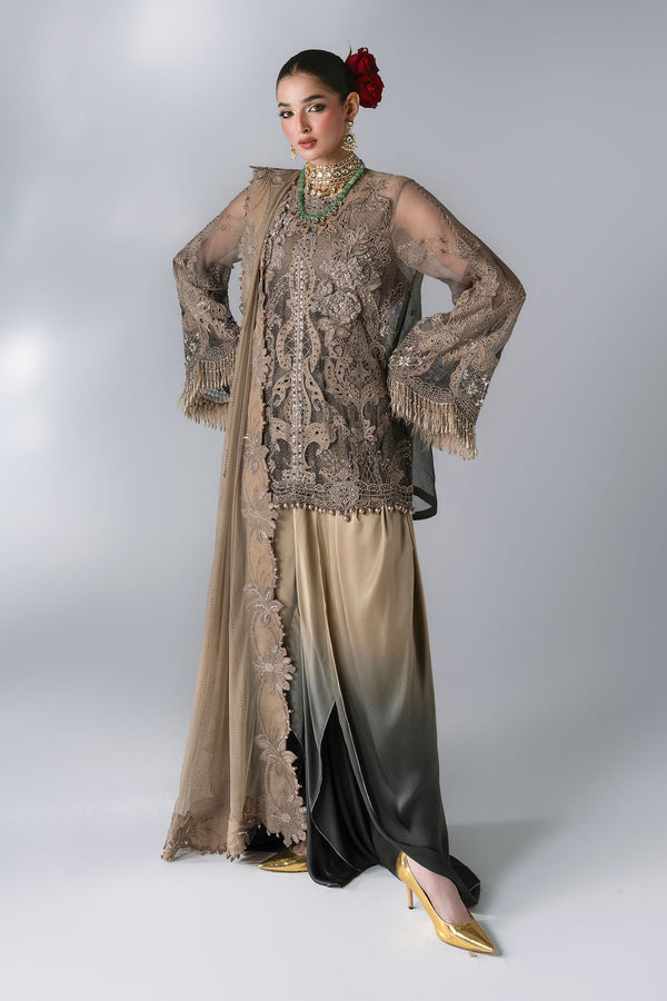 3 Piece Unstitched Embroidered Chiffon Suit
