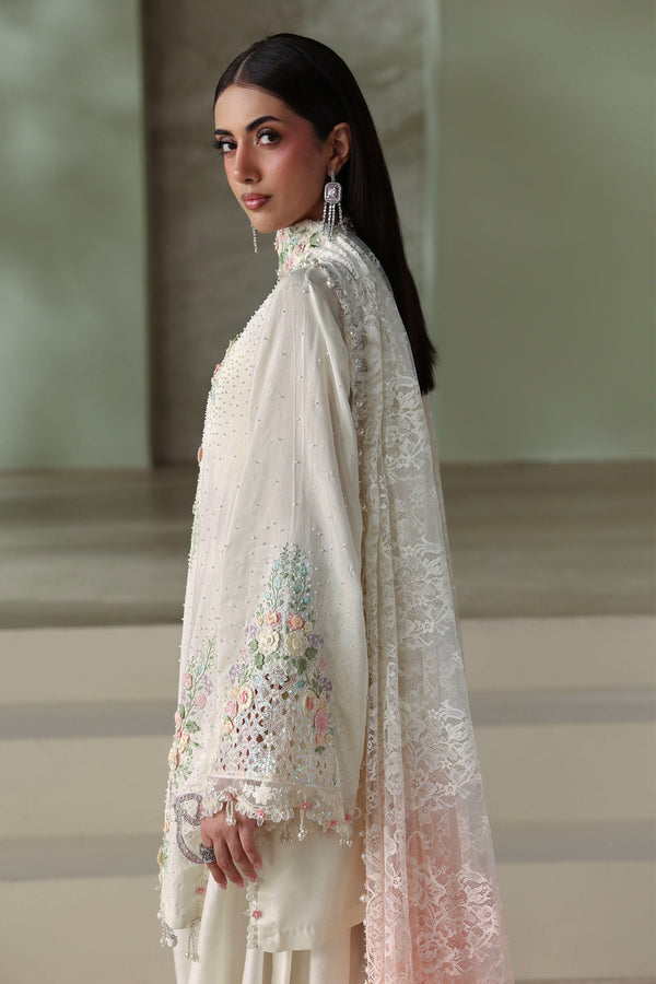 3 Piece Unstitched Embroidered Tusser Silk Suit