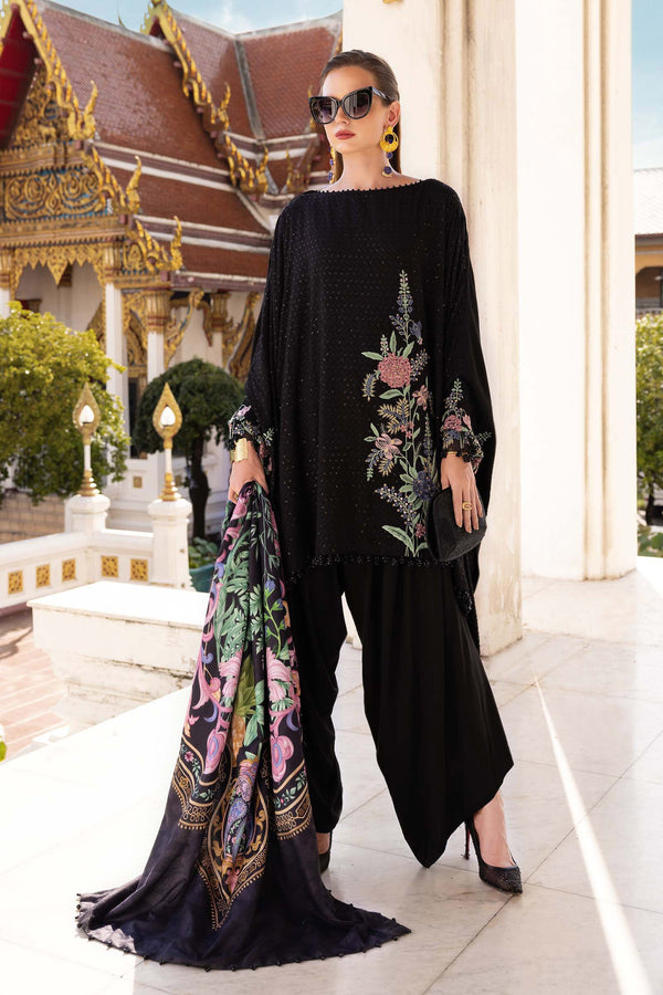 3 Piece Unstitched Embroidered Twill Linen Suit