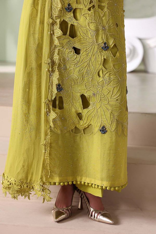 3 Piece Unstitched Embroidered Bemberg Raw Silk Suit
