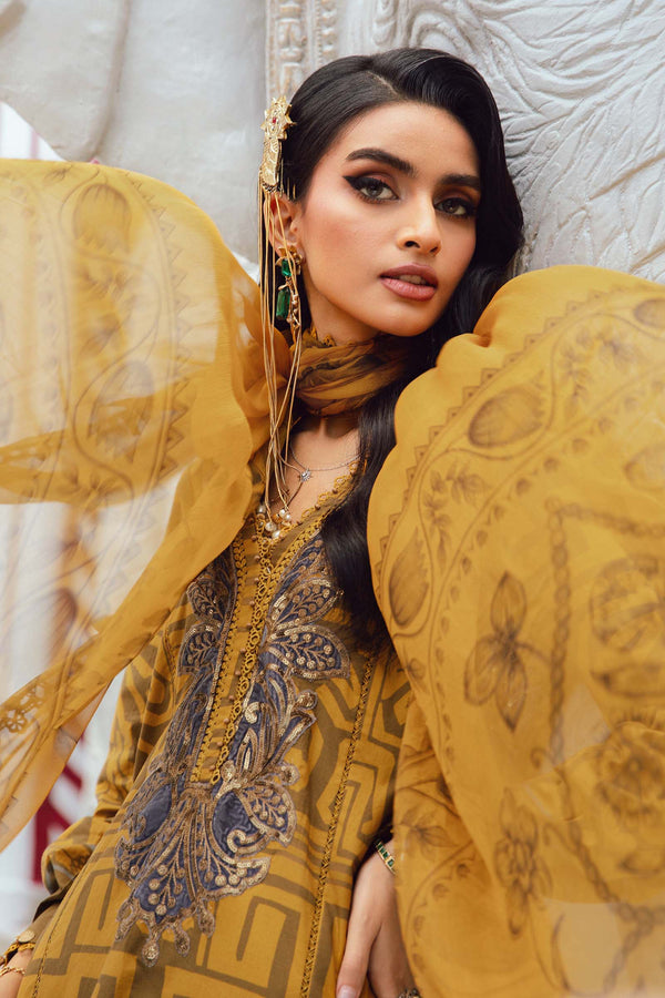 3 Piece Unstitched Embroidered Cambric Suit | MPT-2703-A