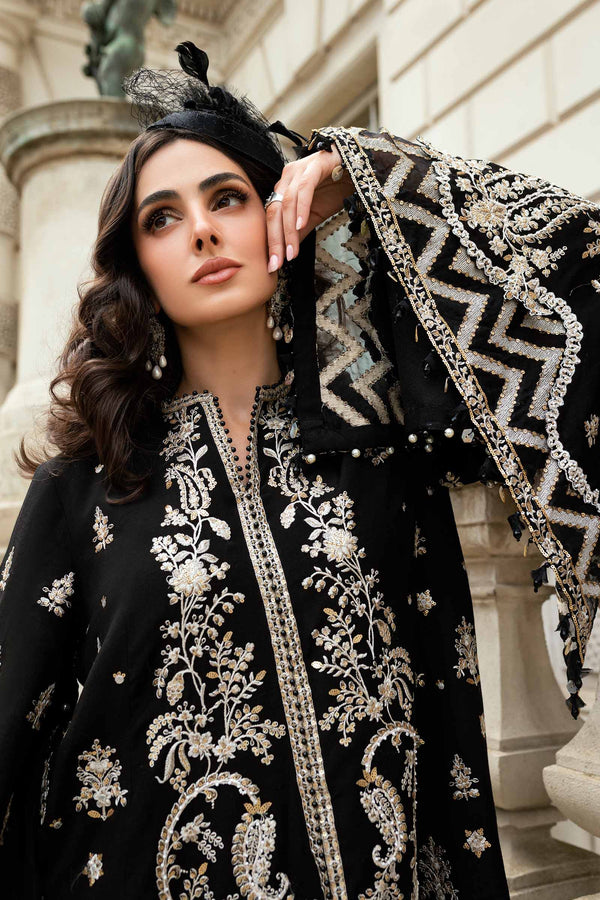 3 Piece Unstitched Embroidered Raw Silk Suit