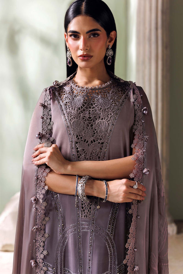 3 Piece Unstitched Embroidered Bell Raw Silk Suit