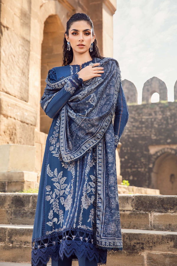 3 Piece Unstitched Printed Linen Suit | MPT-2404-B