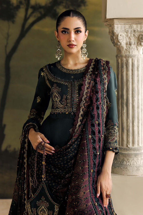 3 Piece Unstitched Embroidered Tusser Silk Suit
