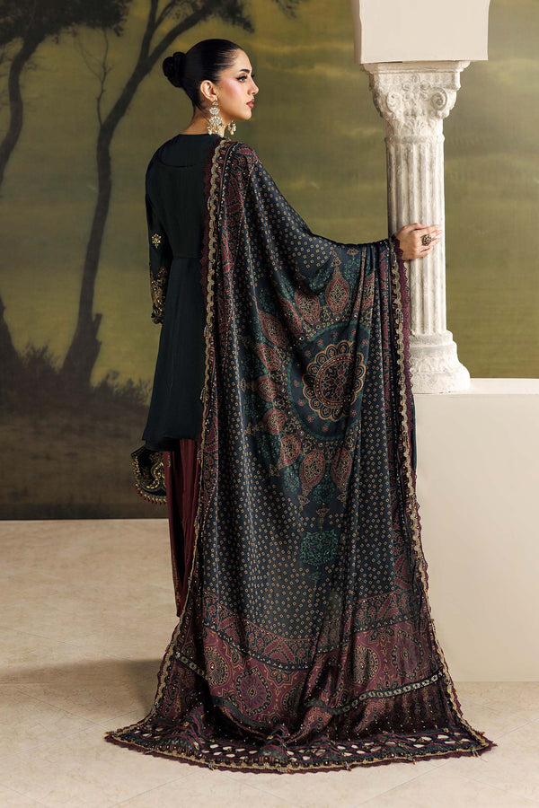 3 Piece Unstitched Embroidered Tusser Silk Suit