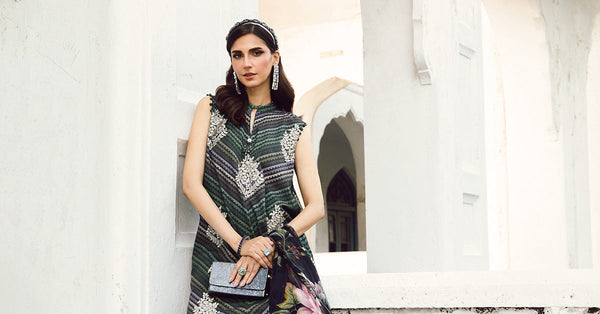 3 Piece Unstitched Embroidered Cambric Suit | MPT-2705-A