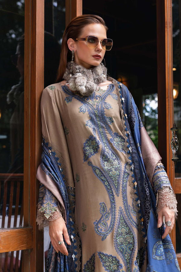 3 Piece Unstitched Embroidered Twill Linen Suit