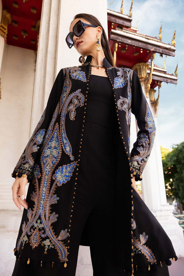 3 Piece Unstitched Embroidered Twill Linen Suit