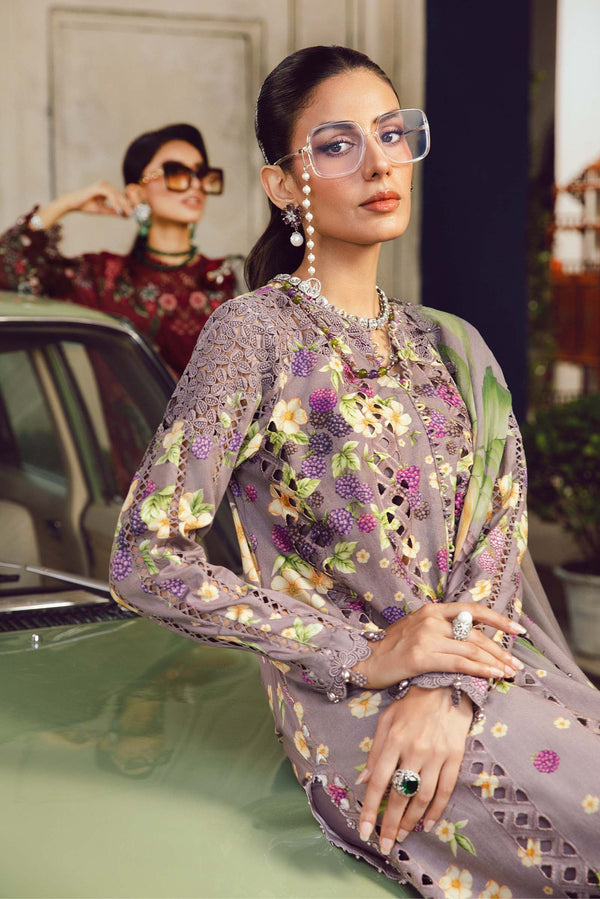 3 Piece Unstitched Embroidered Cambric Suit | MPT-2706-B