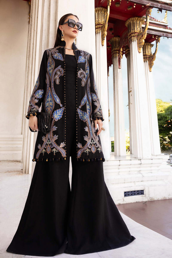 3 Piece Unstitched Embroidered Twill Linen Suit