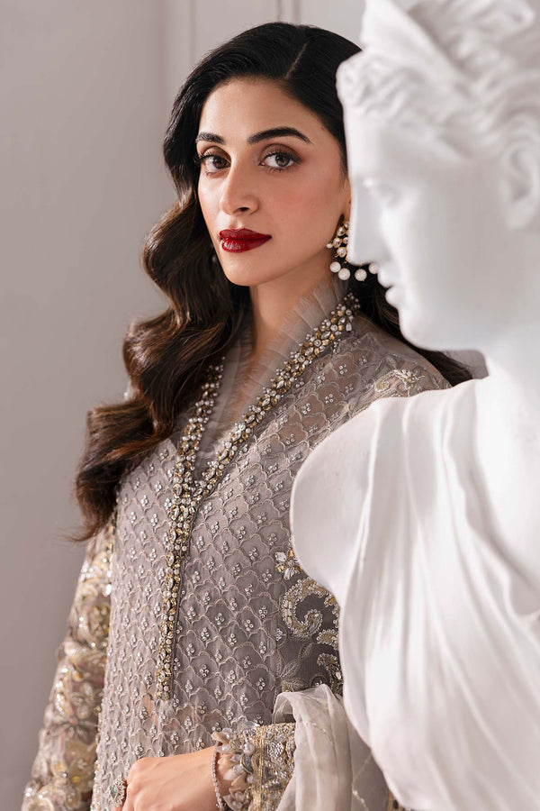 3 Piece Unstitched Embroidered Organza Suit | BD-3006