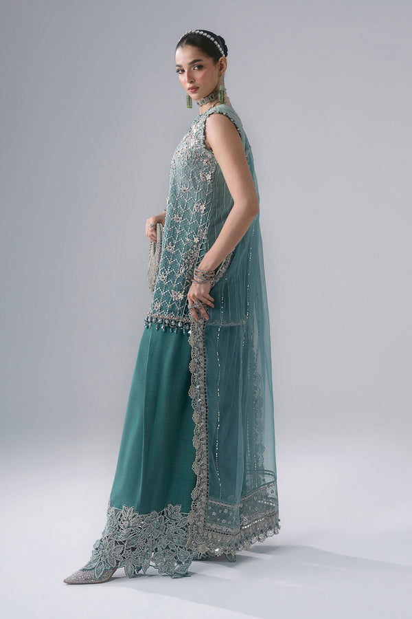 3 Piece Unstitched Embroidered Organza Suit
