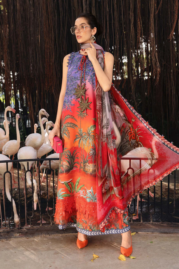 3 Piece Unstitched Embroidered Lawn Suit