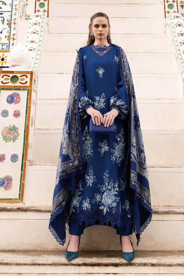 3 Piece Unstitched Embroidered Twill Linen Suit