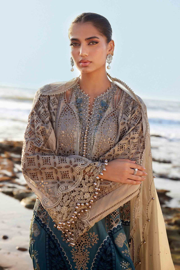 3 Piece Unstitched Embroidered Lawn Suit | EID LAWN-25-08