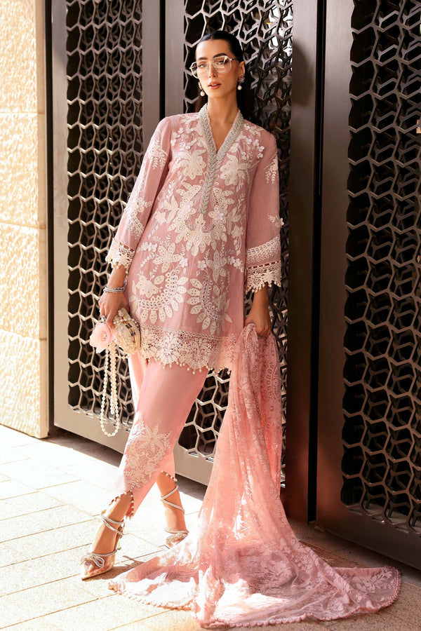 3 Piece Unstitched Embroidered Lawn Karandi Suit