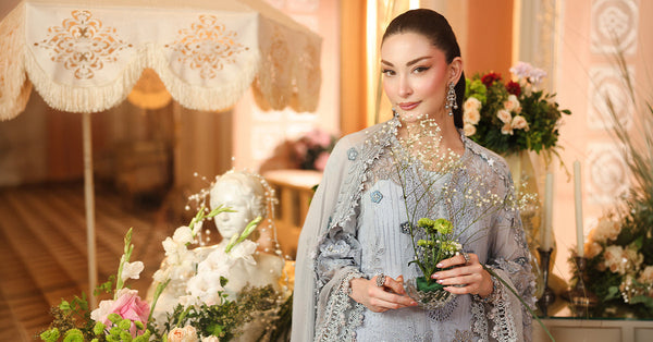 3 Piece Embroidered Chiffon Suit