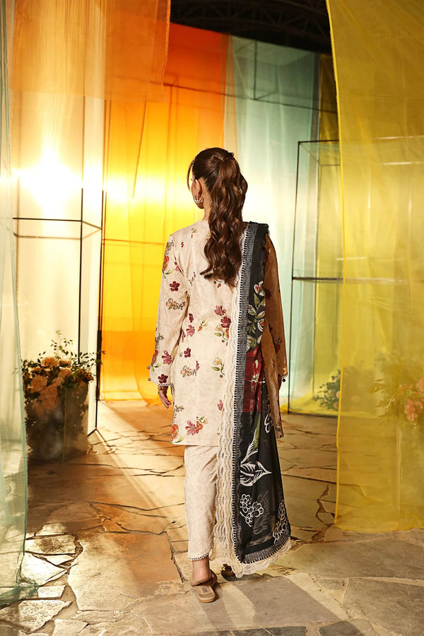 3 Pc Unstitched Printed Lawn Suit | MB-CUS25-702B