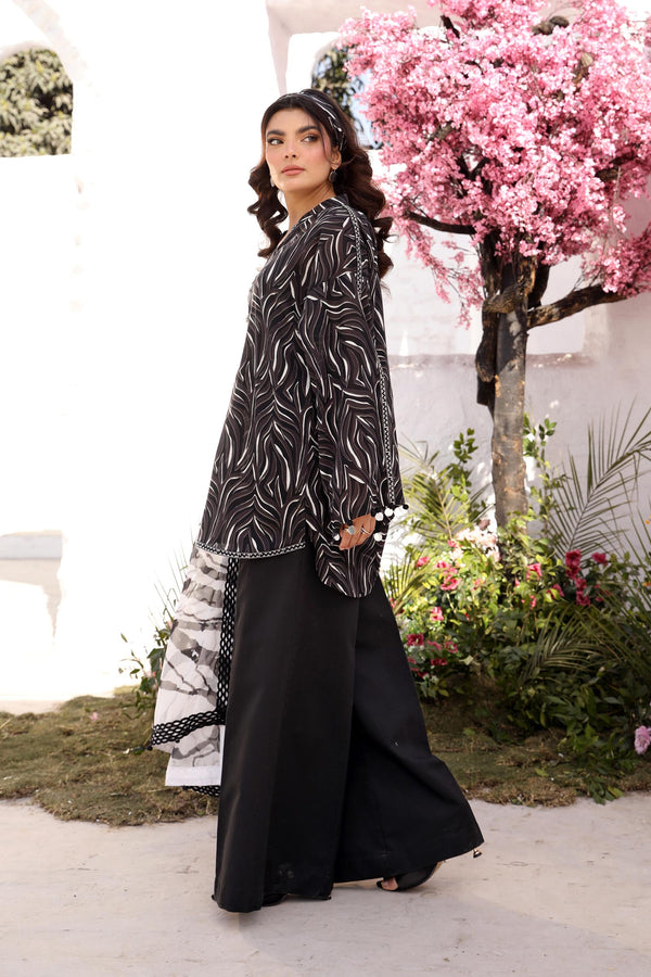 3 Pc Unstitched Printed Lawn Suit | MB-CUS25-704B