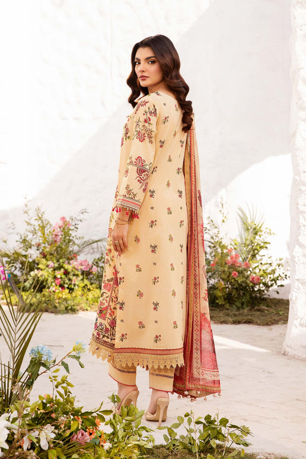 3 Pc Unstitched Printed Lawn Suit | MB-CUS25-705A