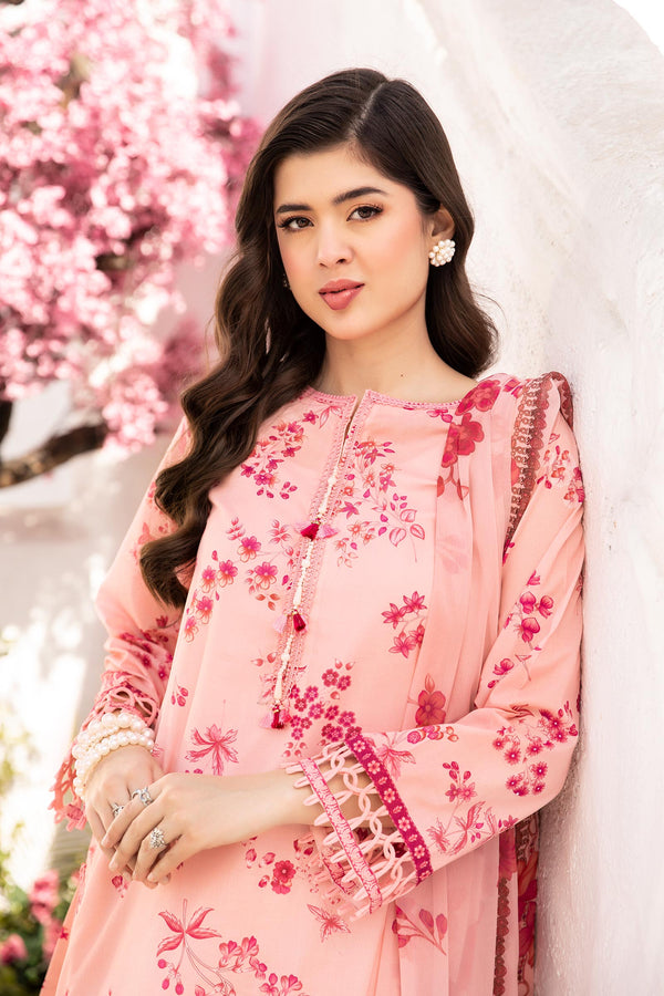 3 Pc Unstitched Printed Lawn Suit | MB-CUS25-709A