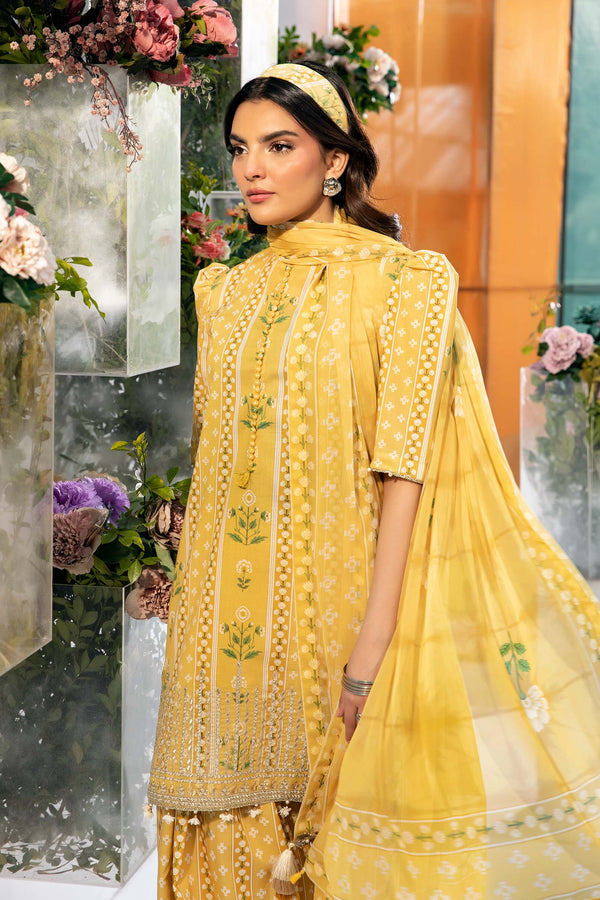 3 Pc Unstitched Printed Lawn Suit | MB-CUS25-711A