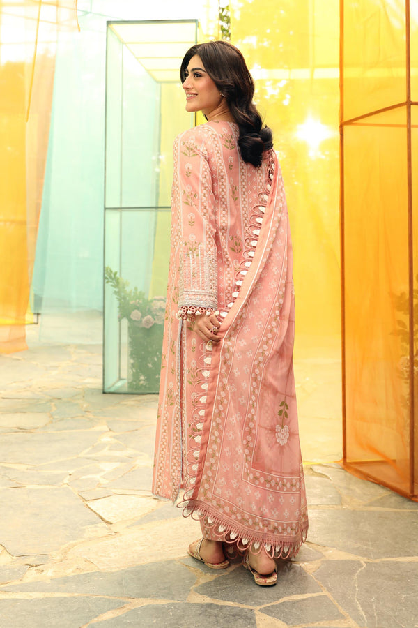 3 Pc Unstitched Printed Lawn Suit | MB-CUS25-711B