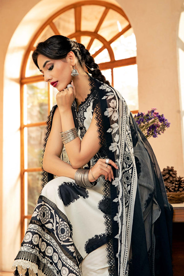 3 Pc Unstitched Embroidered Slub Lawn Suit | MB-CUS25-911B