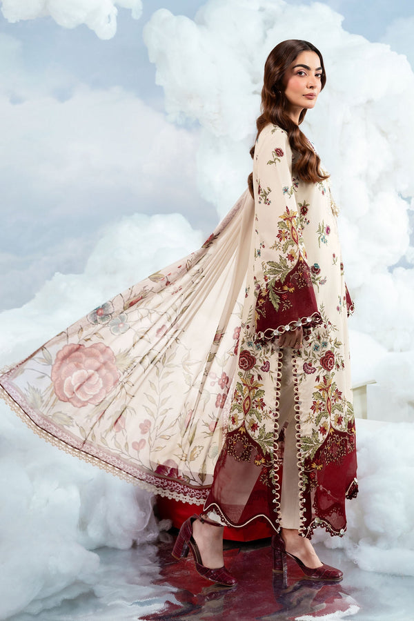 3 Pc Unstitched Embroidered Lawn Suit
