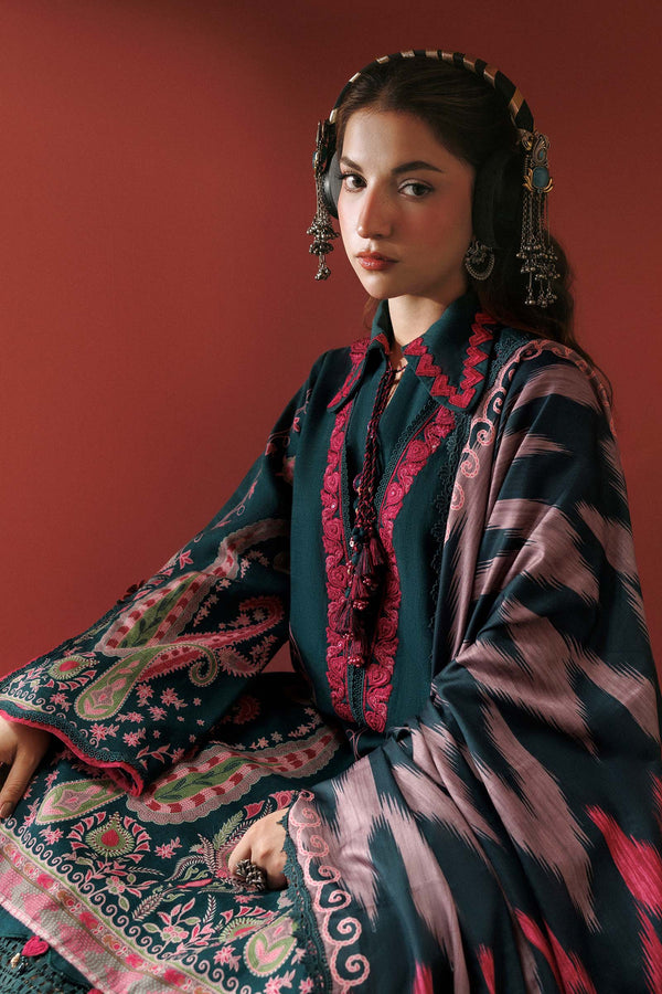 3 Pc Unstitched Embroidered Slub Khaddar Suit