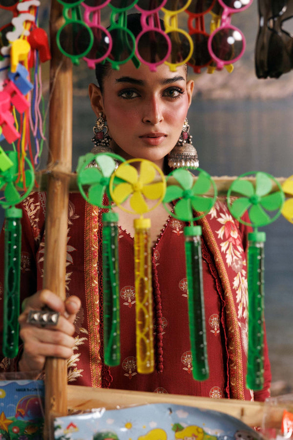 3 Pc Unstitched Embroidered Slub Khaddar Suit