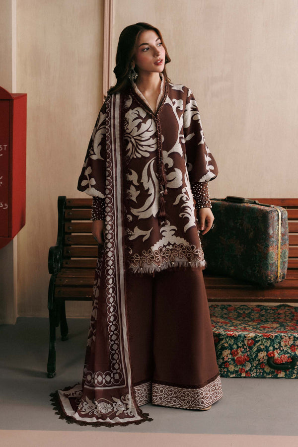3 Pc Unstitched Embroidered Slub Khaddar Suit