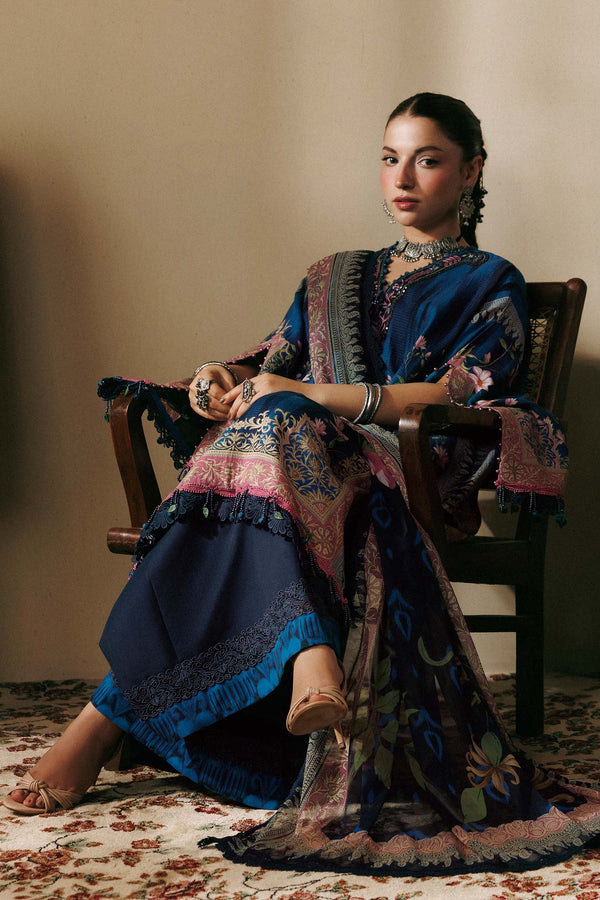 3 Pc Unstitched Embroidered Slub Khaddar Suit