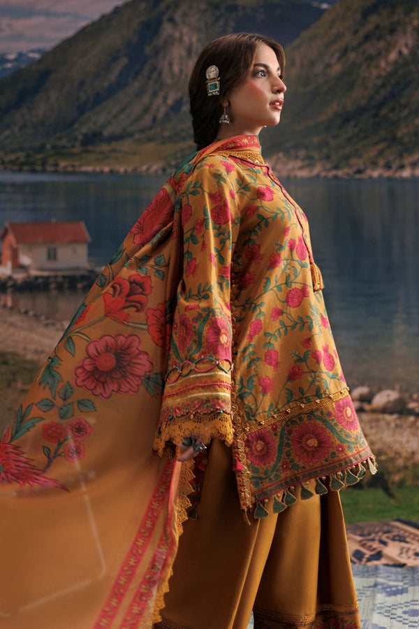 3 Pc Unstitched Embroidered Slub Khaddar Suit