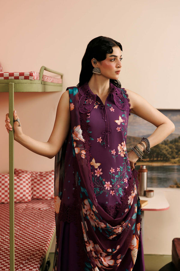 3 Pc Unstitched Embroidered Linen Suit