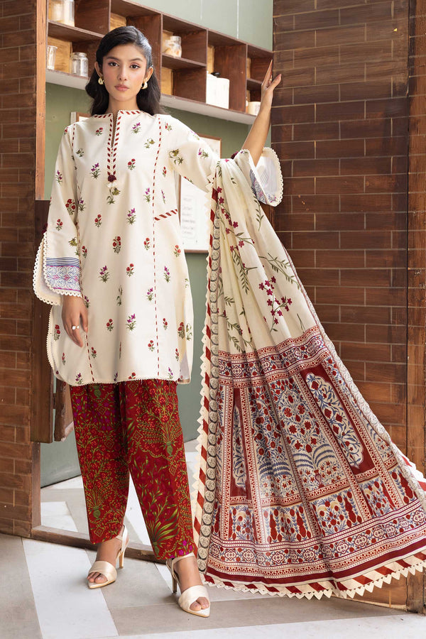 3 Pc Unstitched Printed Lawn Suit