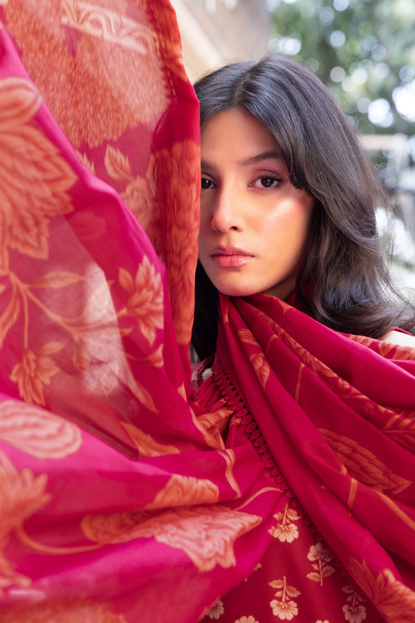 3 Pc Unstitched Printed Lawn Suit