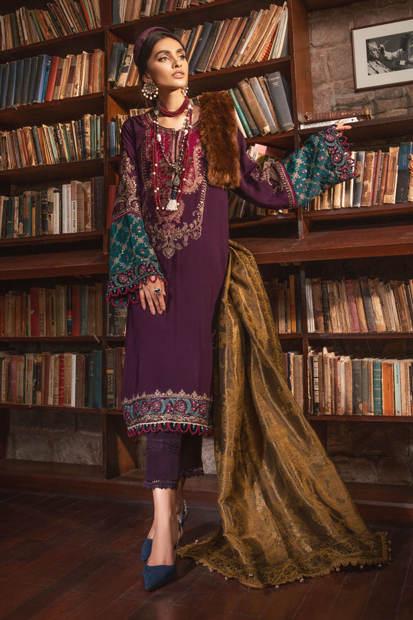 Unstitched Linen DL-1002-Purple